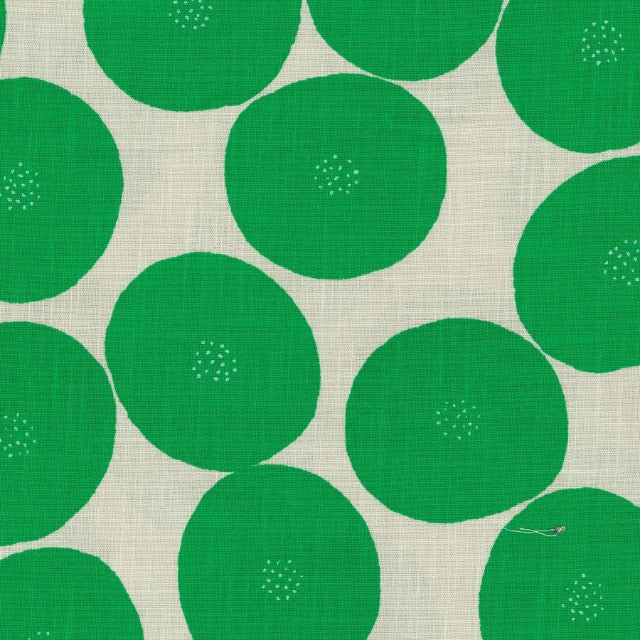Kokka  MUDDY WORKS Anpan in Grün/Weiß (Lightweight Canvas)