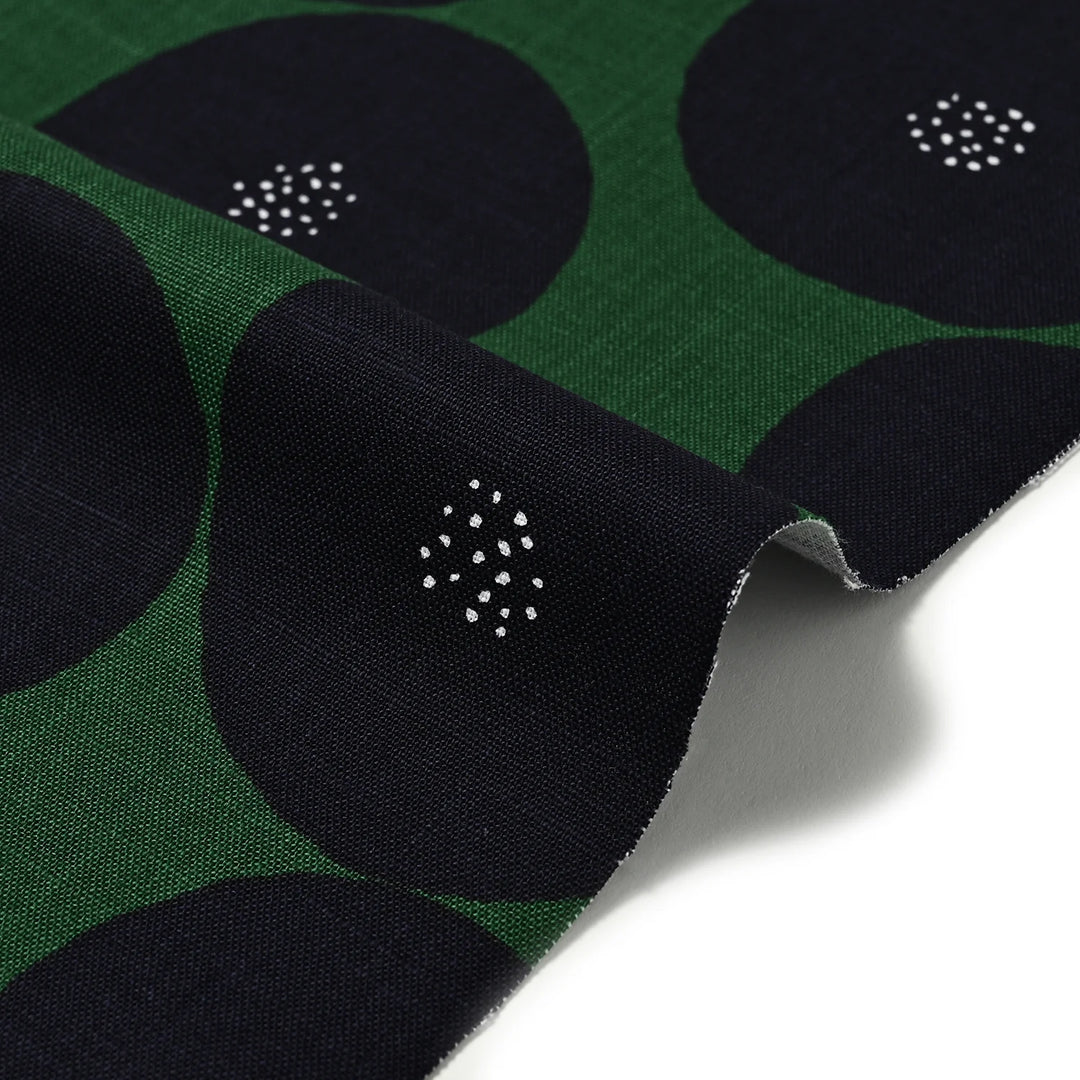 Kokka  MUDDY WORKS Anpan in Green/Navy (Lightweight Canvas)