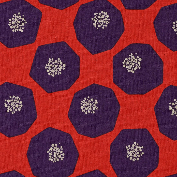 KOKKA Echino Mellow - Leinen/Baumwolle - Rot/Lila - Canvas