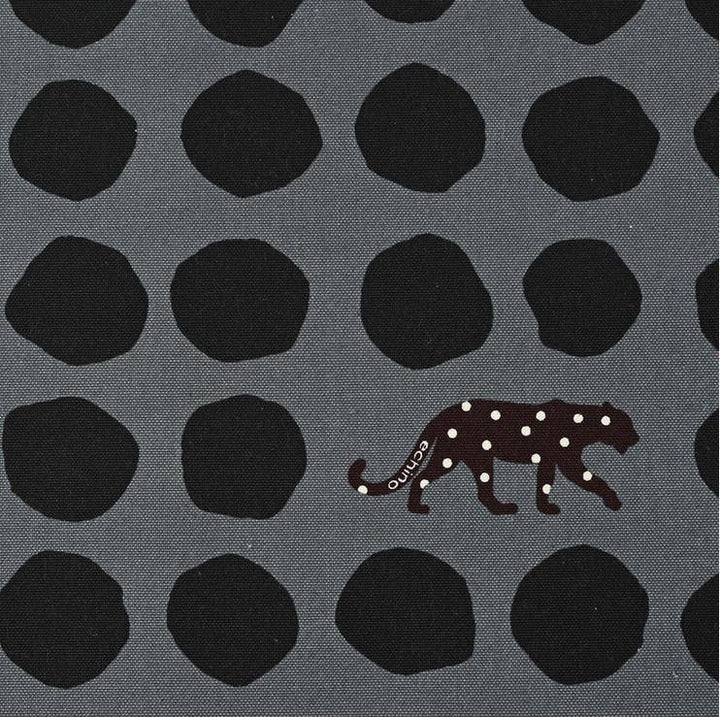 Kokka  Echino Cotton Sailcloth Heavyweight Canvas Panther - Grau/Schwarz (Canvas)