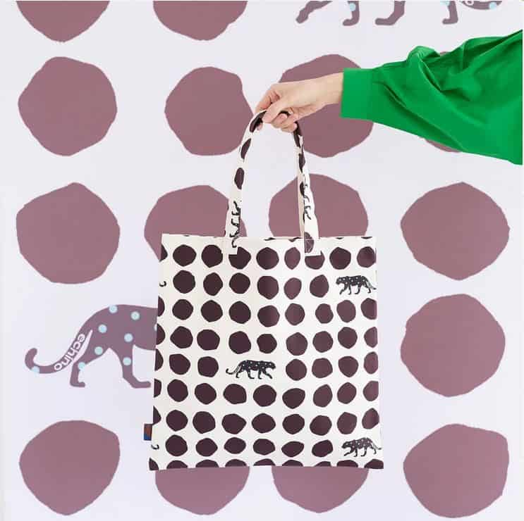 Kokka  Echino Cotton Sailcloth Heavyweight Canvas Panther - Natur/Dunkelbraun (Canvas)