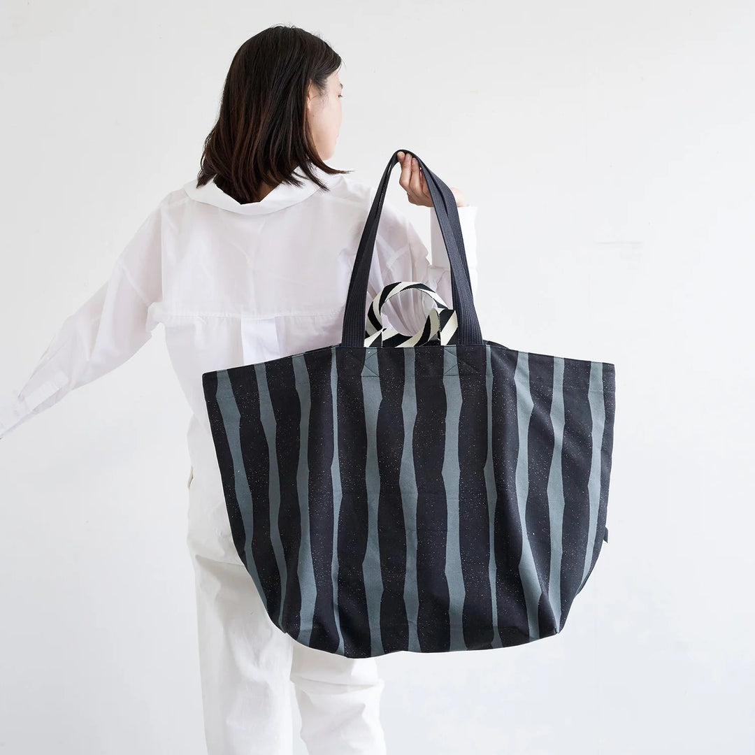 echino - Sway Cotton Heavyweight Canvas in Grey/Black