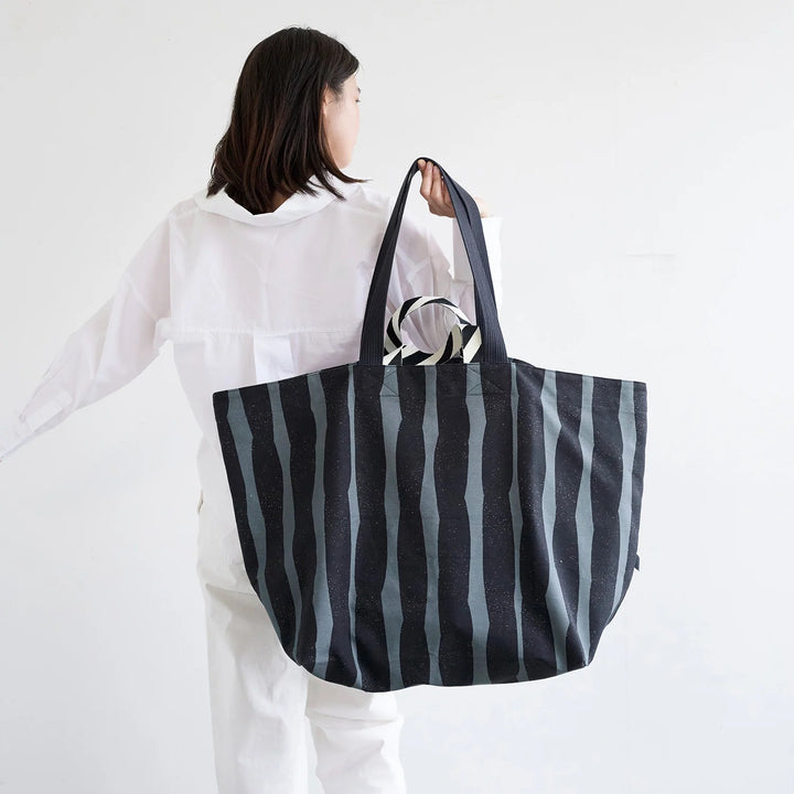echino - Sway Cotton Heavyweight Canvas in Grey/Black
