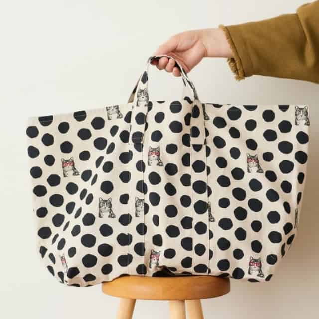 Kokka  Echino Cat Canvas - Gelb/Grau (Canvas)
