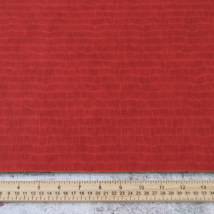 Kunstleder Crocodile in Crimson/ Rot