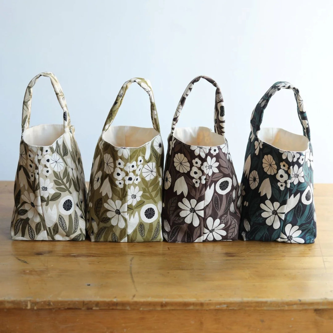 Kokka  Cotton Linen Canvas - Bookhou - Gather - Flowers in Green