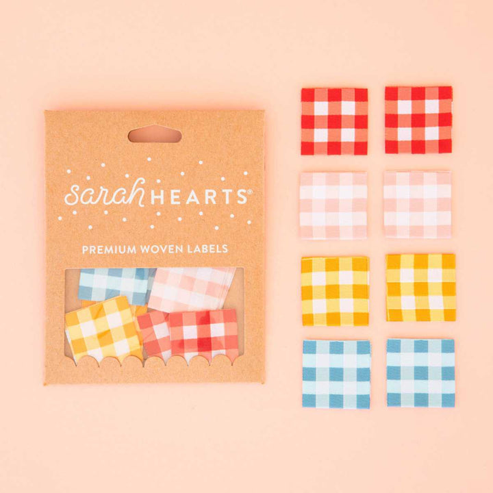 Webetiketten von Sarah Hearts: Gingham Multipack (8 Stück)