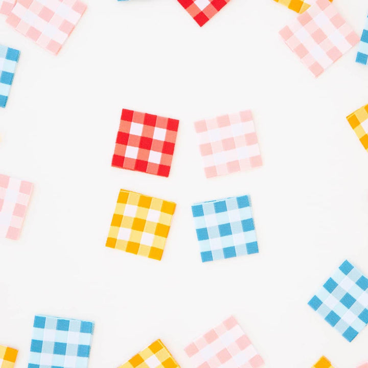 Webetiketten von Sarah Hearts: Gingham Multipack (8 Stück)