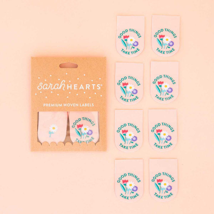 Webetiketten von Sarah Hearts: Good Things Take Time (4 Stück)