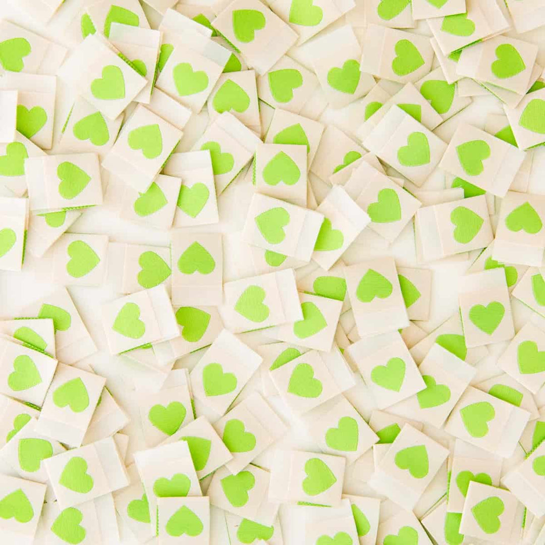 Webetiketten von Sarah Hearts: Green Heart (8 Stück)