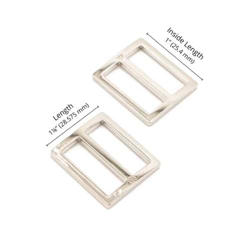 1" Schieber in Nickel für Taschen (2-er Set)