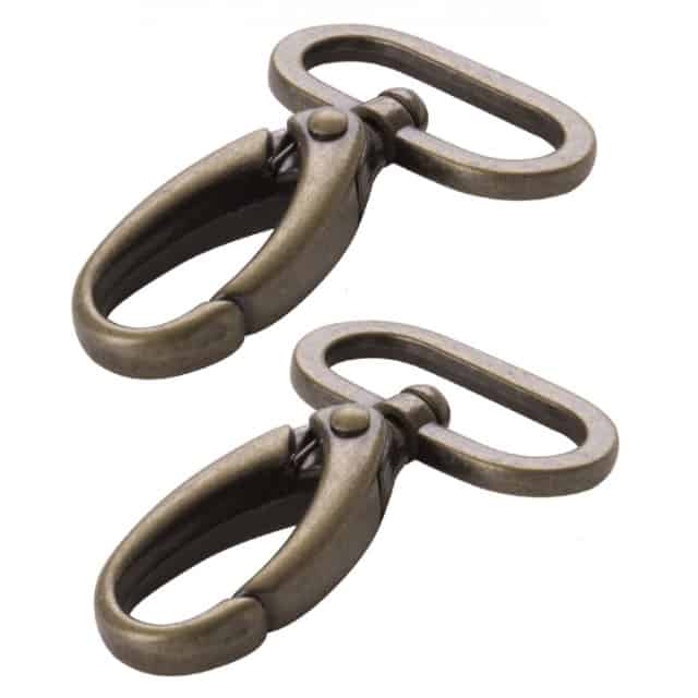 1" Karabinerhaken in Brass für Taschen (2-er Set)