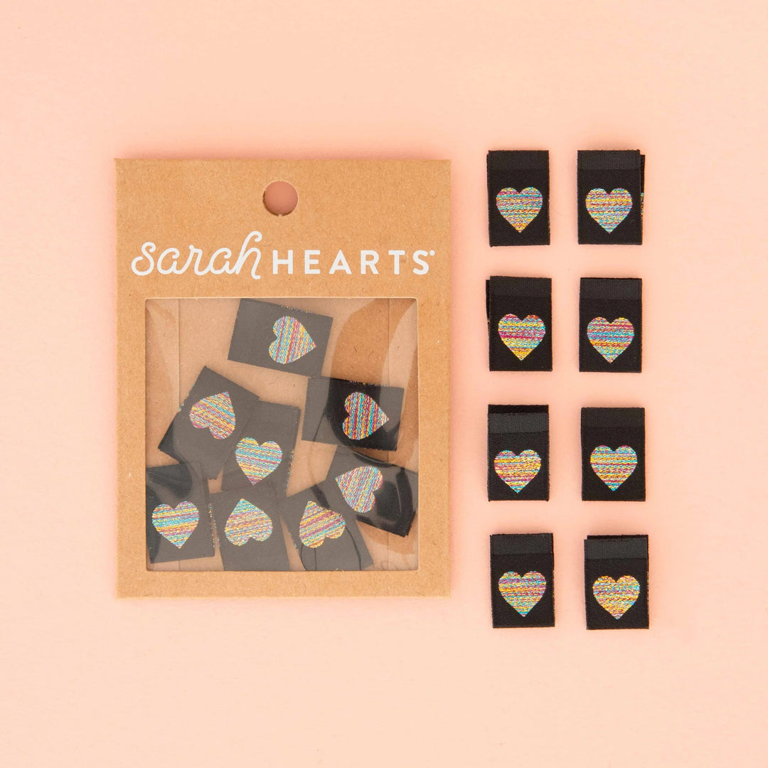 Webetiketten von Sarah Hearts: Metallic Rainbow Heart