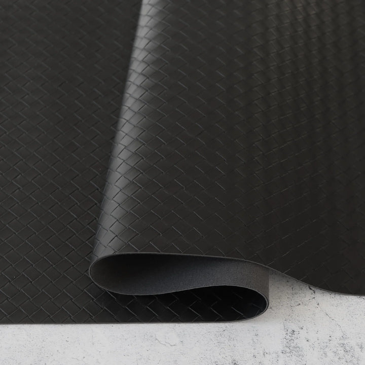 Kunstleder Black Basket Weave