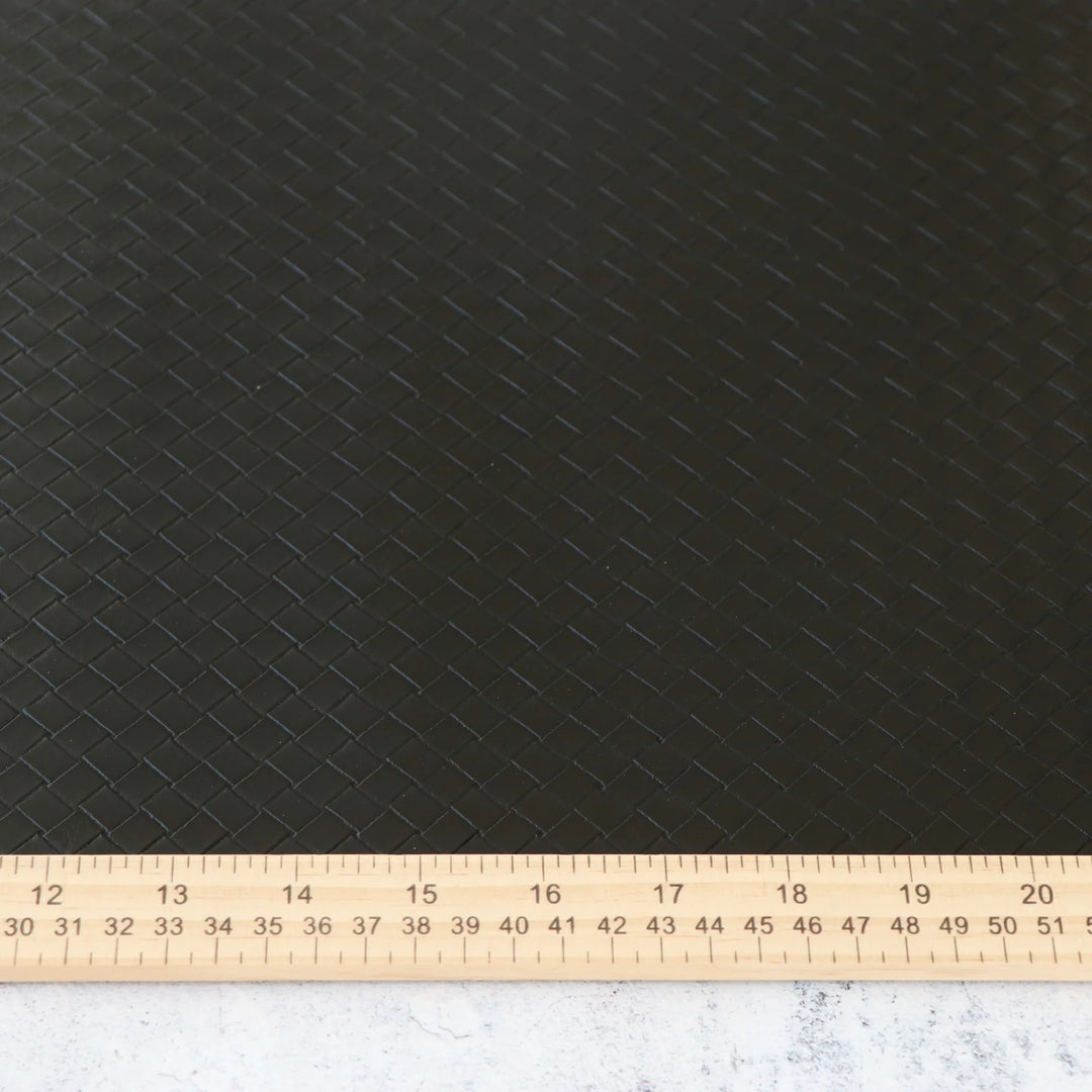 Kunstleder Black Basket Weave