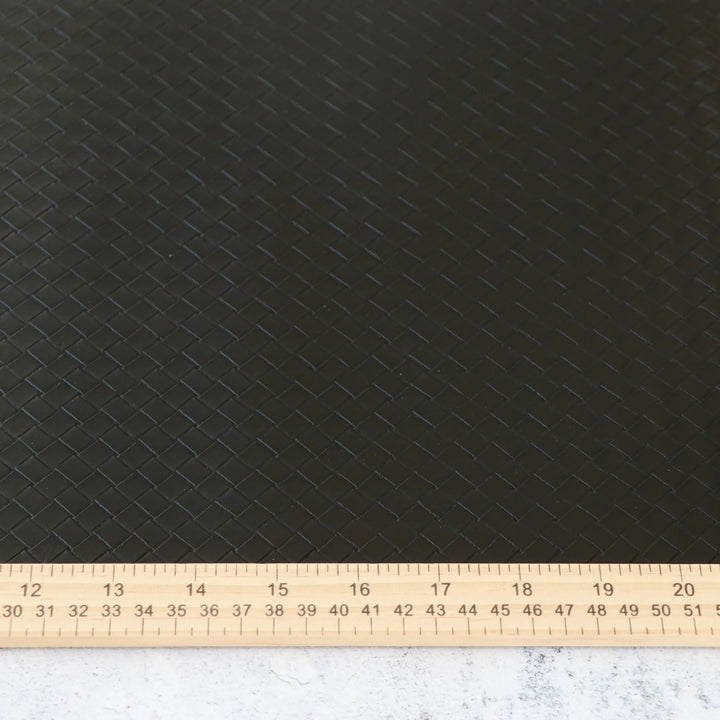 Kunstleder Black Basket Weave