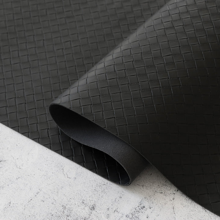 Kunstleder Black Basket Weave