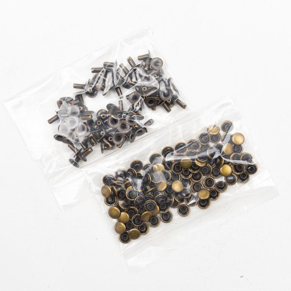 Einfache Hohlkopfnieten 6mm - Antikgold (geeignet für Little Mynta)
