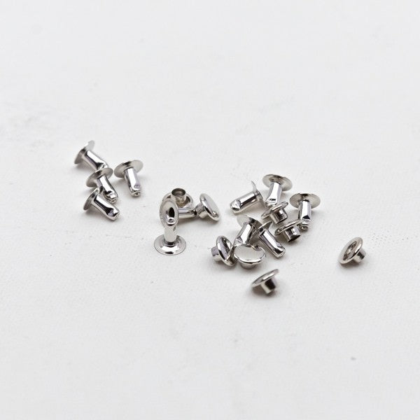 Einfache Hohlkopfnieten 6mm - Silber (geeignet für Little Mynta)