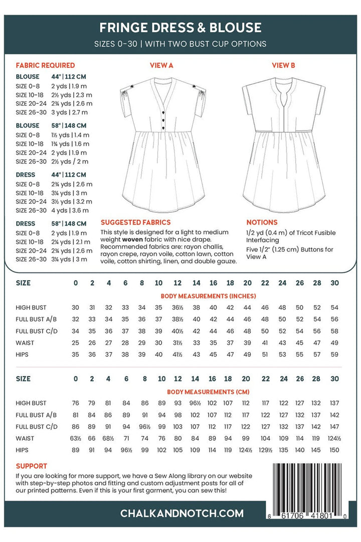 Schnittmuster Kleidung - Fringe Dress &amp; Blouse (englisch)