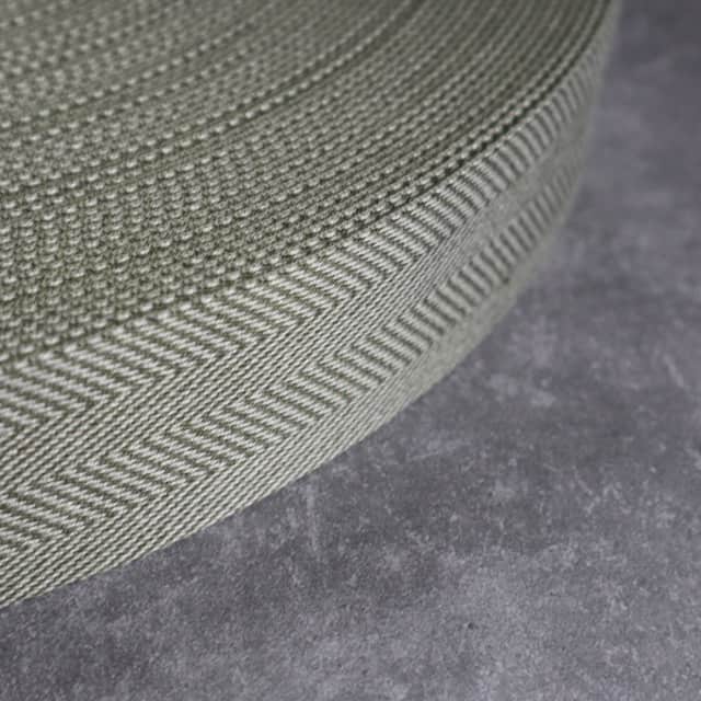 Gurtband Premium Fischgrät 40mm in Forest Night/Sandstone
