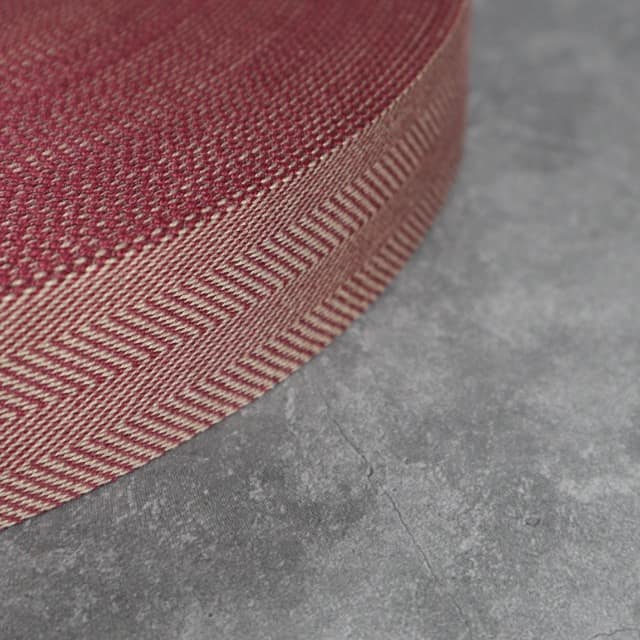 Gurtband Premium Fischgrät 40mm in Plum Perserve/Sandstone