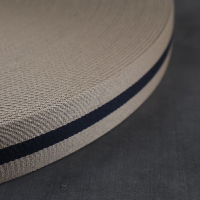 Gurtband Premium 40mm Stripe in Macchiato