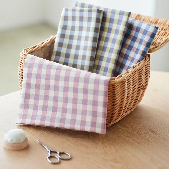 Kokka  Linnea Basic - Gingham in Braun/Blau (Oxford)