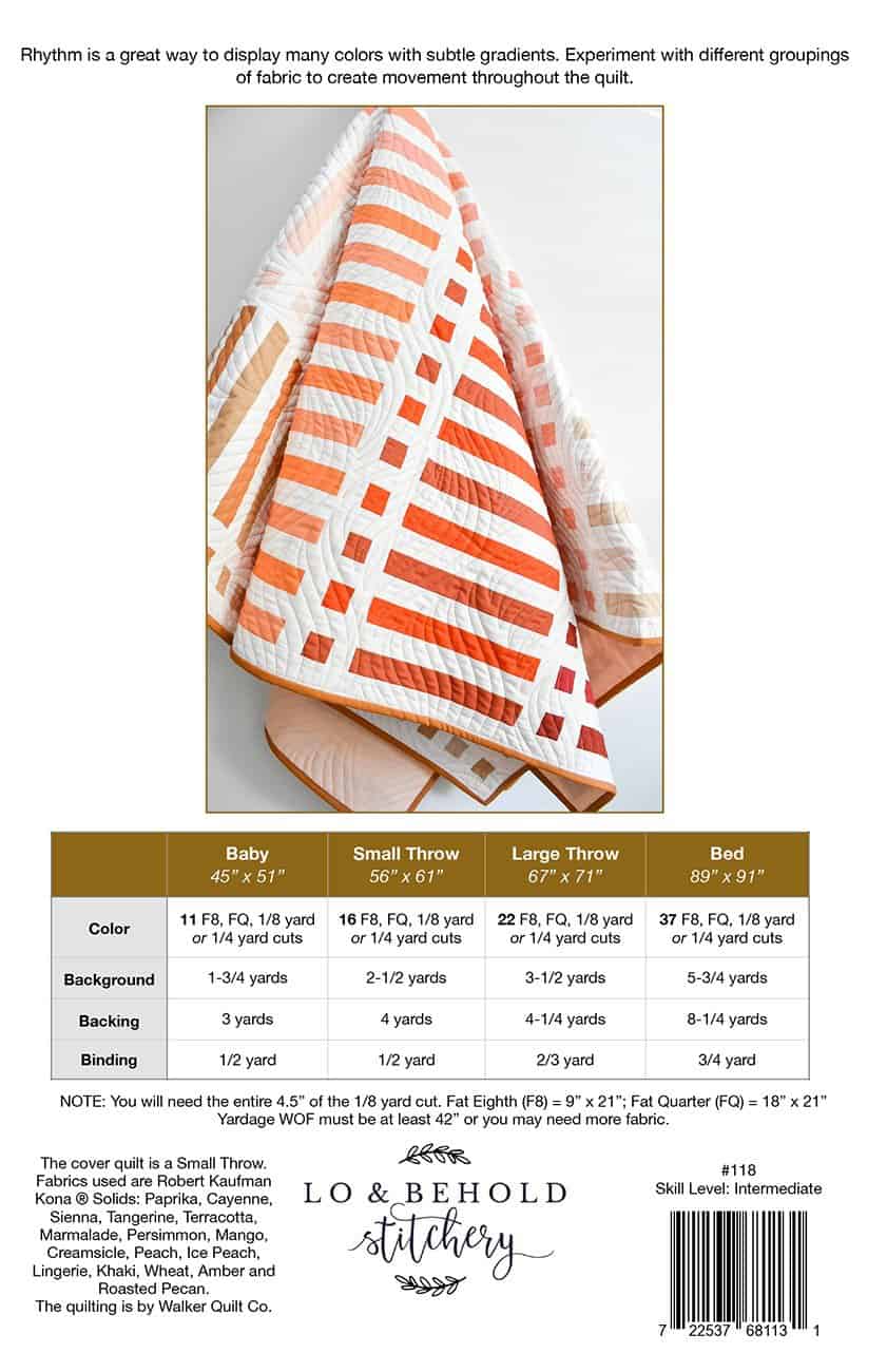 Schnittmuster Quilt "Rhythm" von Lo &amp;amp; Behold Stitchery