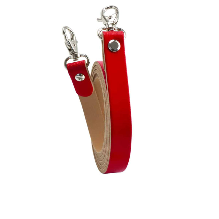 Miyako - Echtlederriemen 125cm mit Karabinern für Cross-Body in Rot
