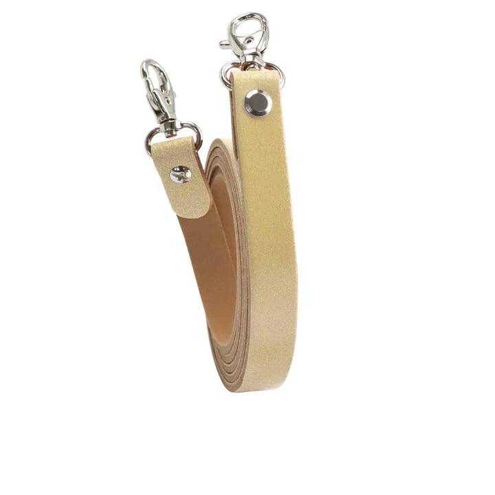 Miyako - Echtlederriemen 125cm mit Karabinern für Cross-Body in Gold