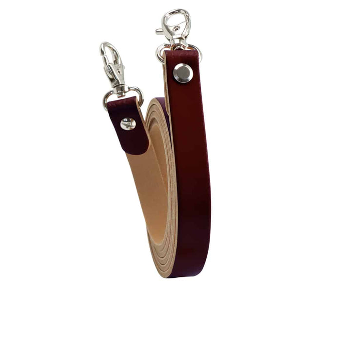 Miyako - Echtlederriemen 125cm mit Karabinern für Cross-Body in Dunkelbraun