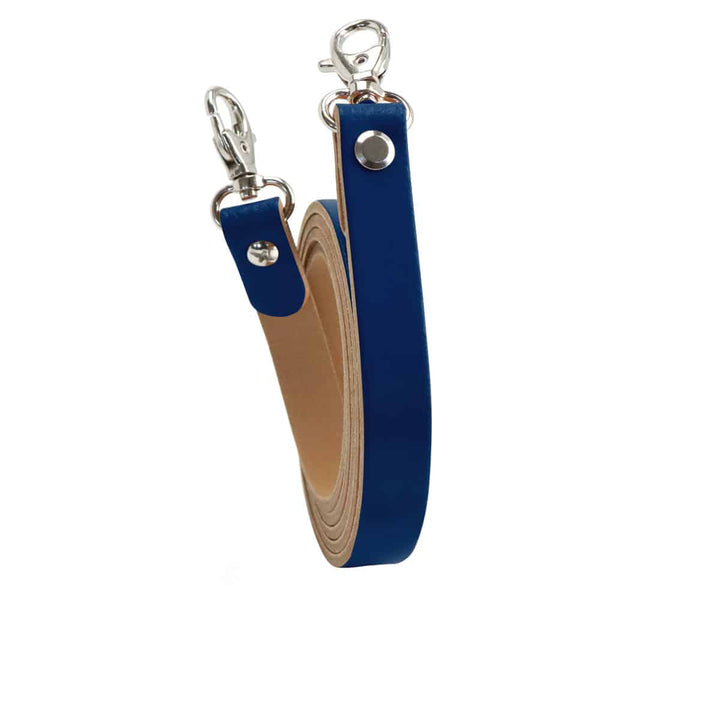 Miyako - Echtlederriemen 125cm mit Karabinern für Cross-Body in Marine