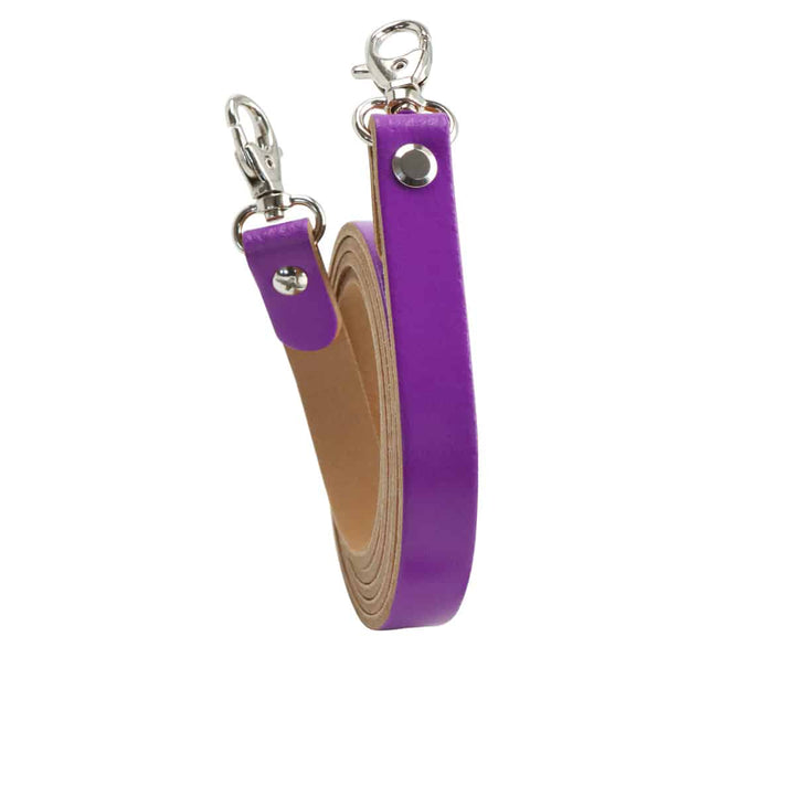 Miyako - Echtlederriemen 125cm mit Karabinern für Cross-Body in Violet