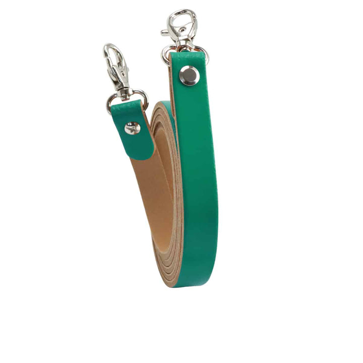 Miyako - Echtlederriemen 125cm mit Karabinern für Cross-Body in Apfelgrün/Menthe