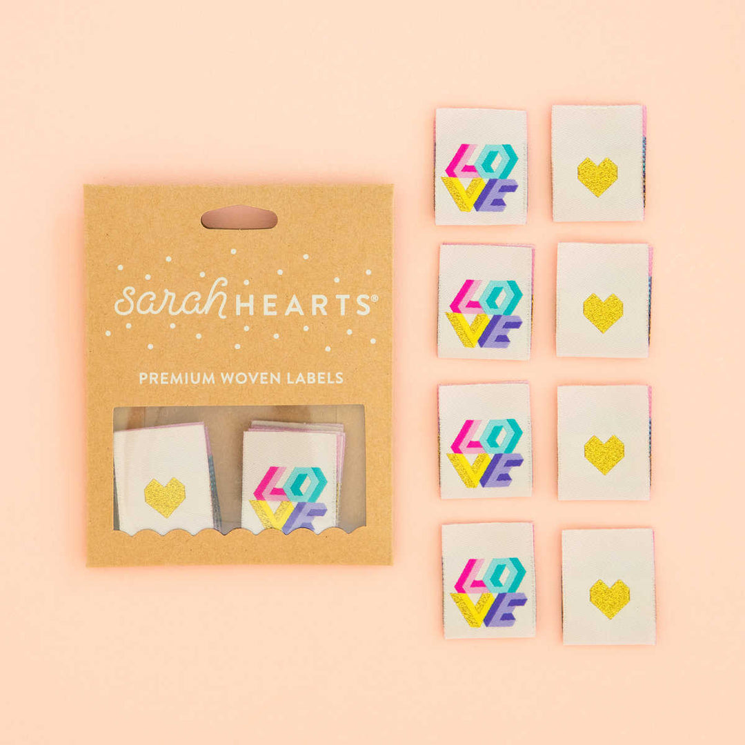 Webetiketten von Sarah Hearts: Love Quilt (8 Stück)