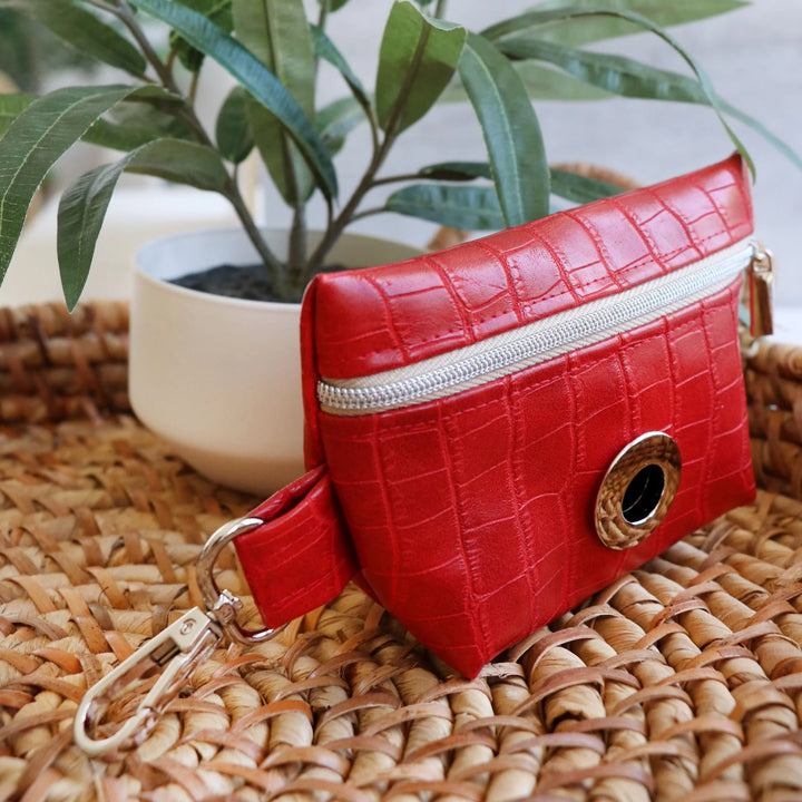 Kunstleder Crocodile in Crimson/ Rot