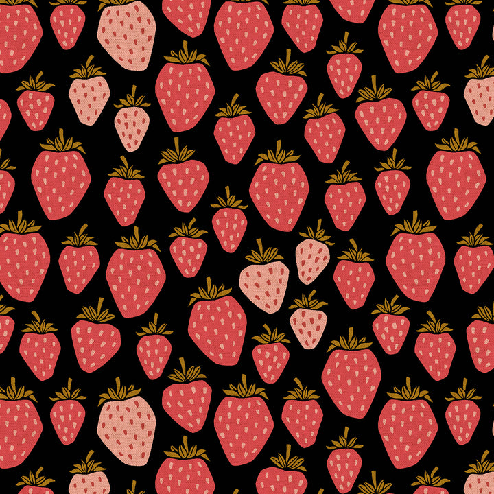 Cotton+Steel - Loes van Oosten - Under the Apple Tree II - Queen Of Berries in After Midnight (Unbleached Canvas)