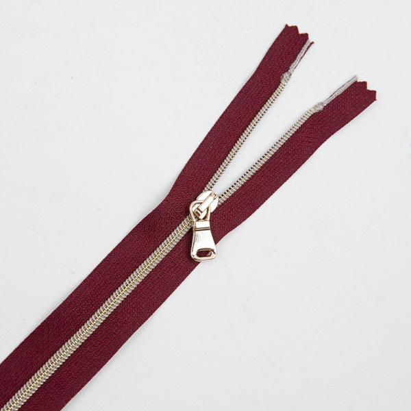 Premium Reißverschluss - 50cm - schmal in Maroon