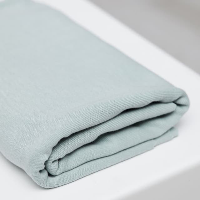 MeetMilk TENCEL Fine Rib Jersey in Blue Mist - Reststück 1,1m