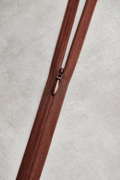 MeetMILK - nahtverdeckter Reißverschluss - Invisible Zipper 60cm in Pecan