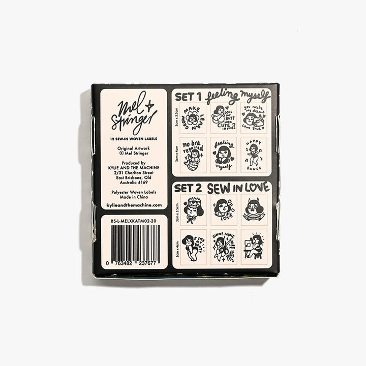 Webetiketten von Mel Stringer &amp; KATM: Sew-In Love + Feeling Yourself (12 Label)