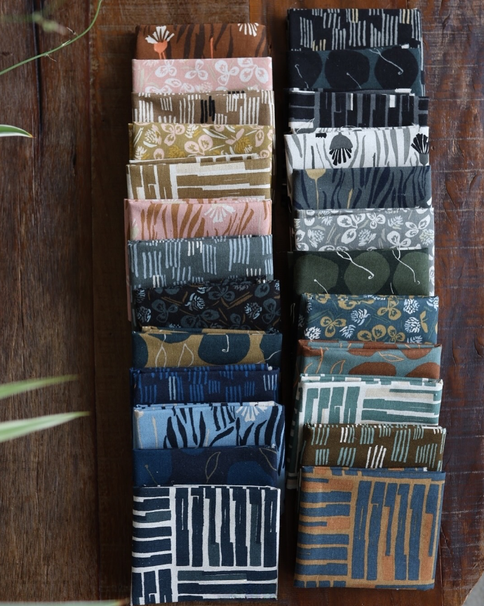 Robert Kaufmann - Anna Graham/Noodlehead - Orchard Run - Plants in Denim (Canvas)