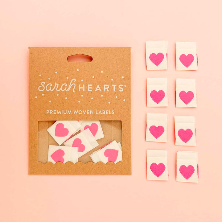 Webetiketten von Sarah Hearts: Pink Heart (8 Stück)