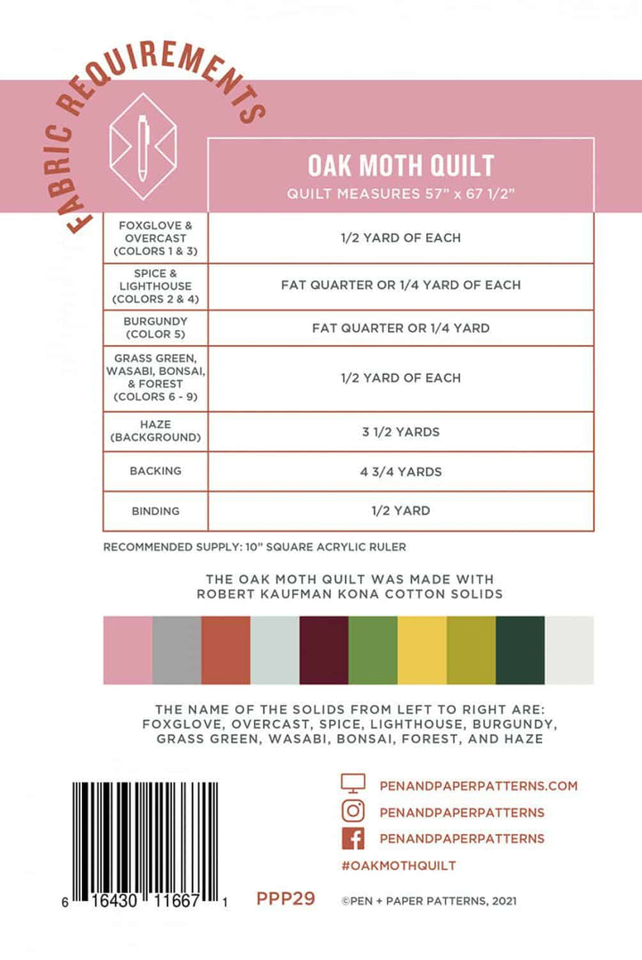 Schnittmuster "Oak Moth" (Englisch)