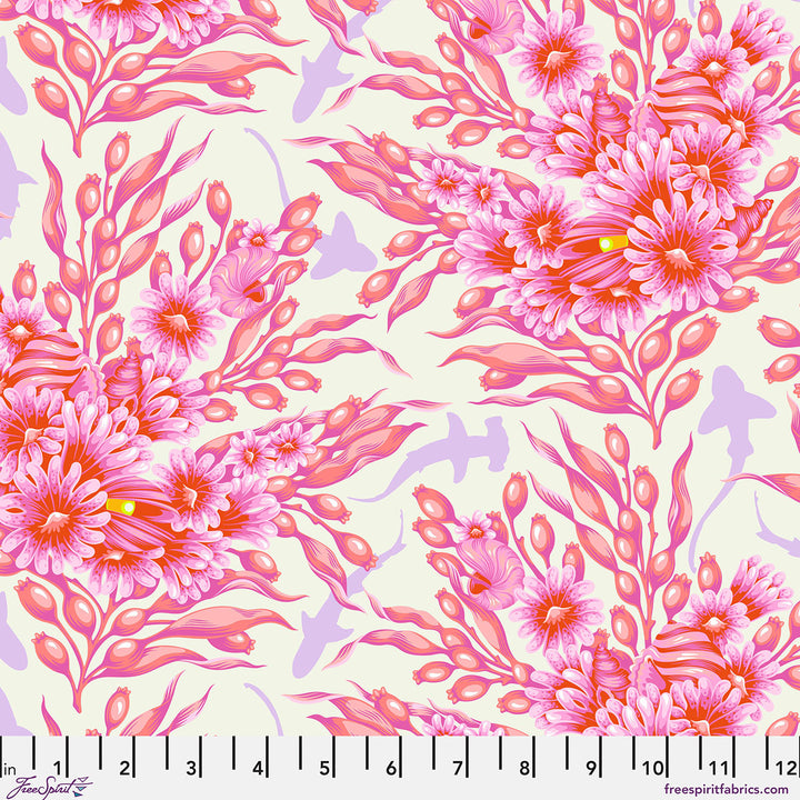 Tula Pink - Floral Reef - Shadow Sharks in Delphine