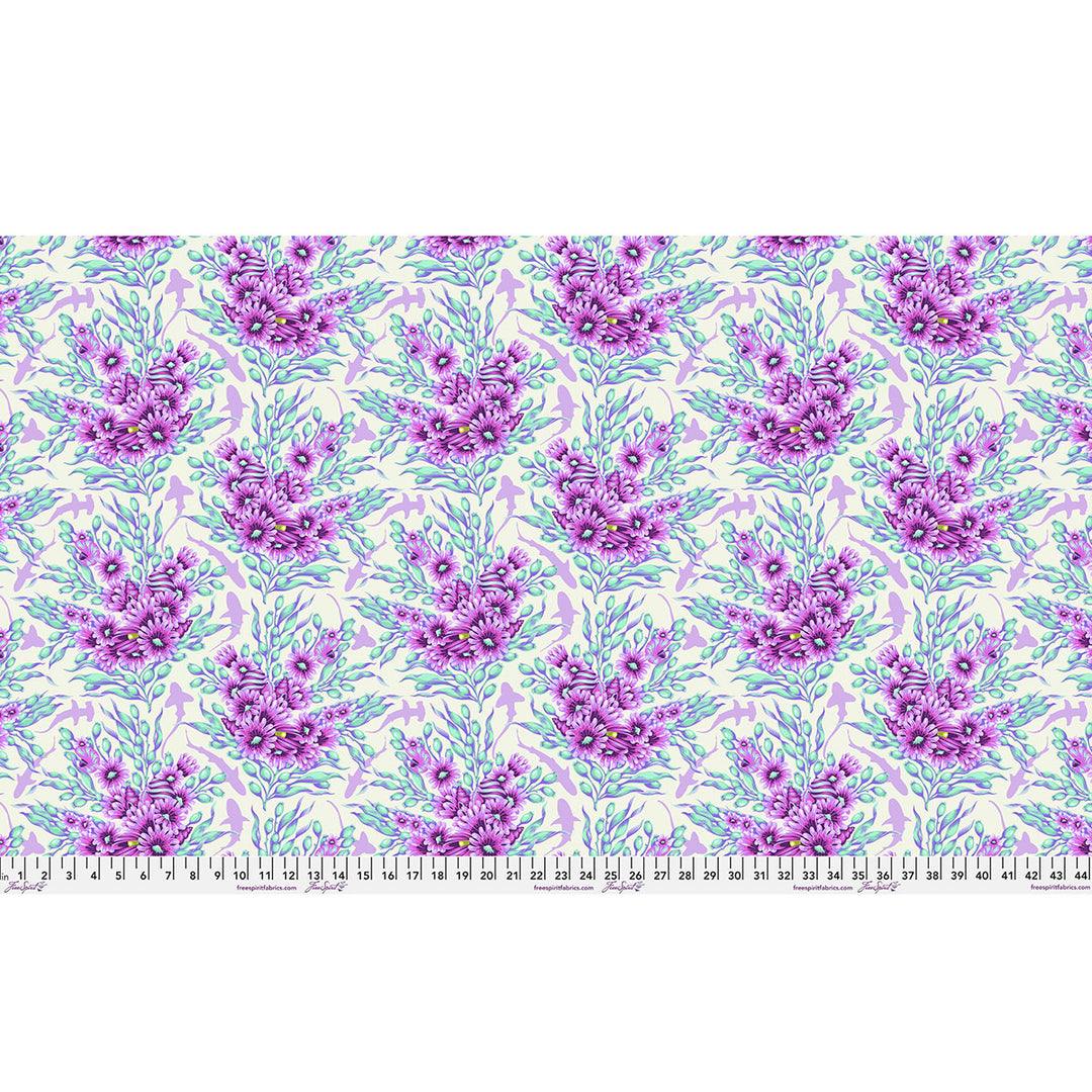Tula Pink - Floral Reef - Shadow Sharks in Ultraviolet