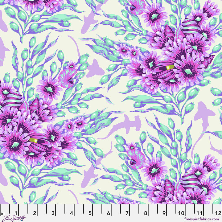 Tula Pink - Floral Reef - Shadow Sharks in Ultraviolet