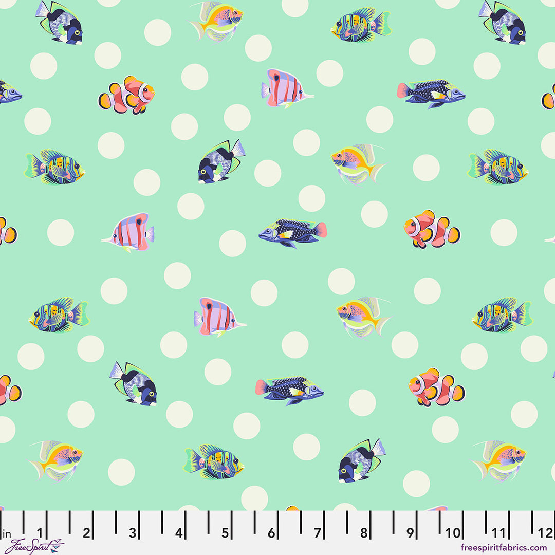 Tula Pink - Floral Reef - School Crossing in Seafoam