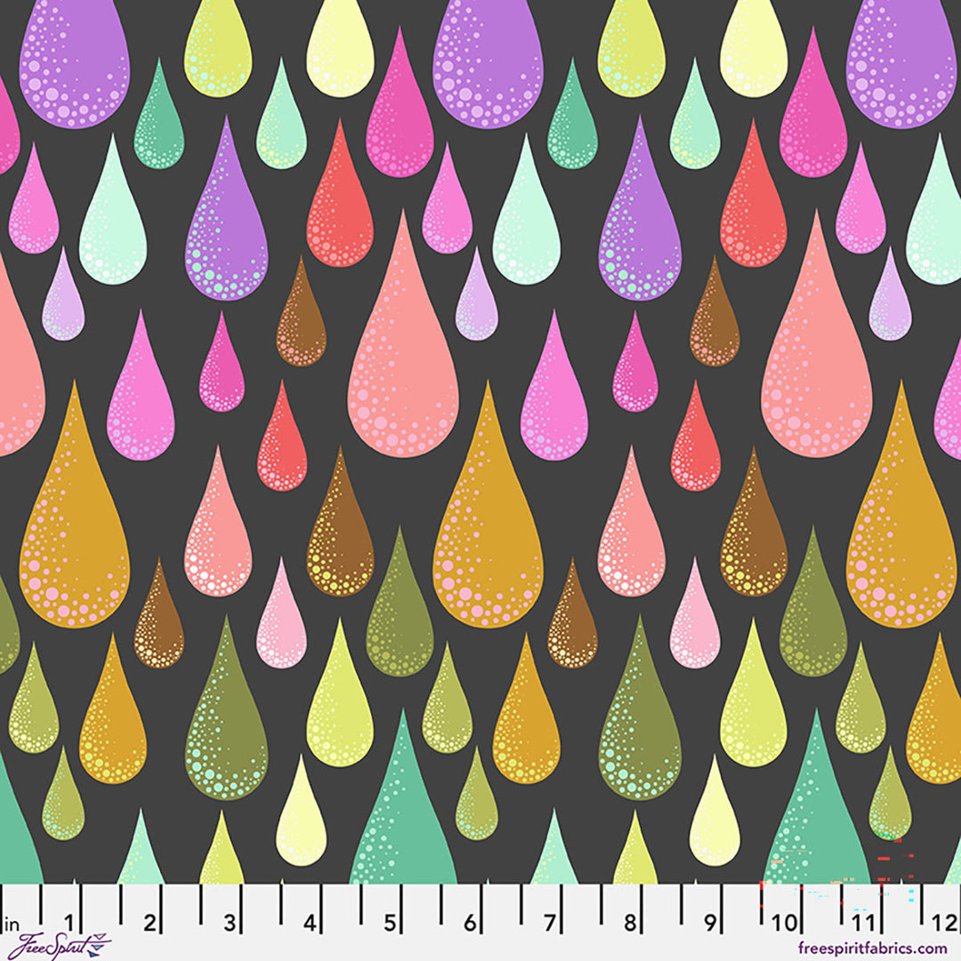 Tula Pink - Prince Charming Déjà Vu - Dew Drops in Licorice